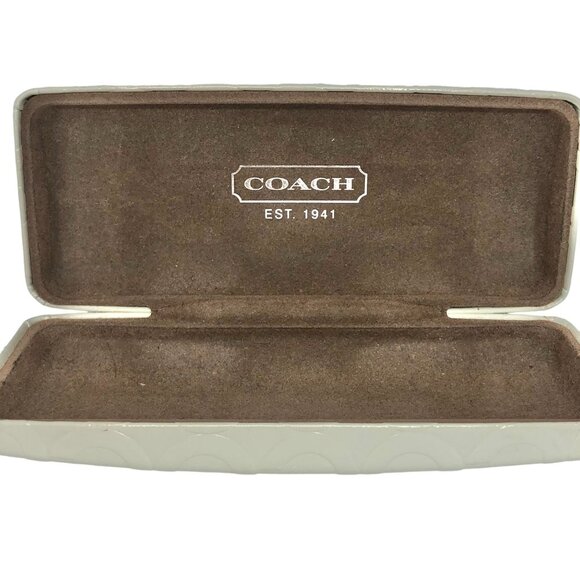 Coach Authentic White Eyeglass Case 7" Hard Shell EUC - Picture 5 of 9